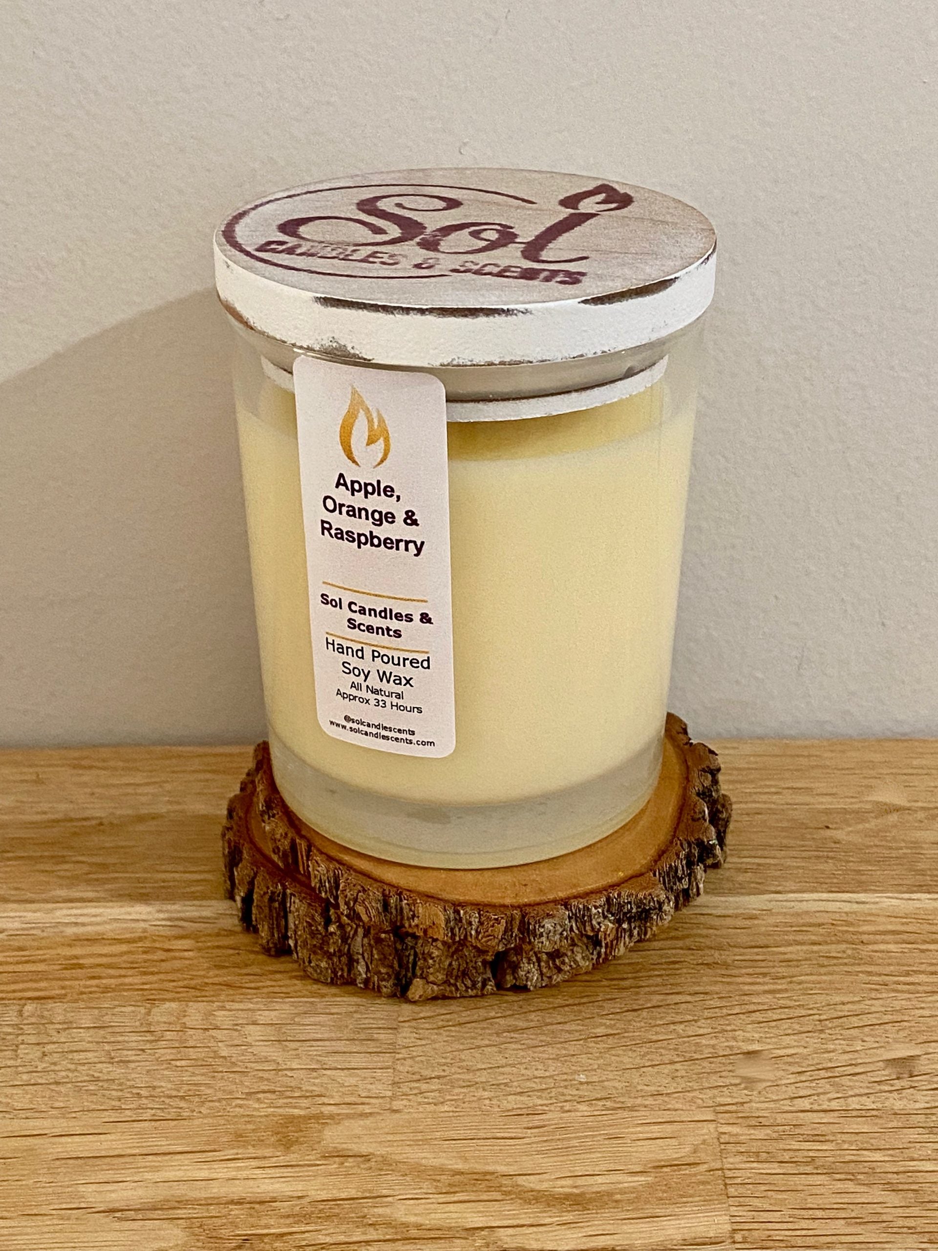 Apple Orange Raspberry Soy Candle_Sol Candles & Scents