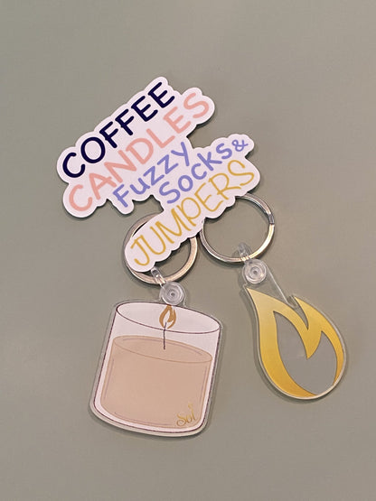 Coffee Candles Fuzzy Socks Jumpers Sticker